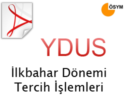 2010 YDUS lkbahar Dnemi Tercih lemleri