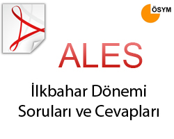 2011 ALES lkbahar Dnemi Sorular ve Cevaplar